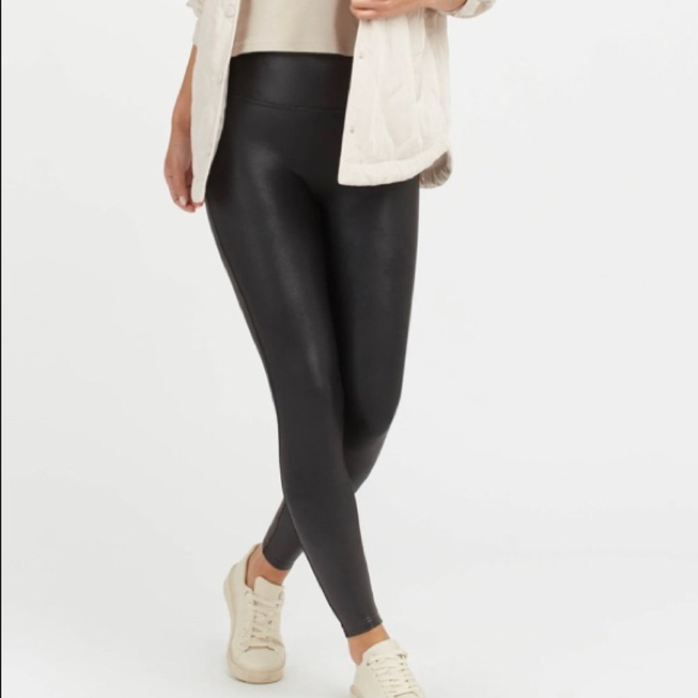 Spanx vegan leather leggings